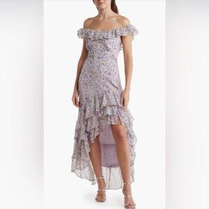Astr High Low Floral Dress in Lavender